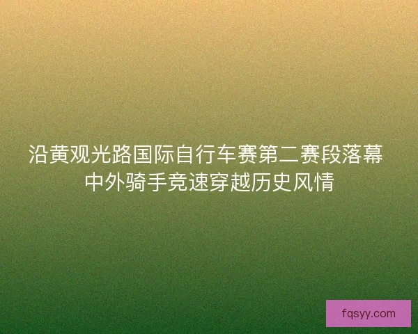 沿黄观光路国际自行车赛第二赛段落幕 中外骑手竞速穿越历史风情